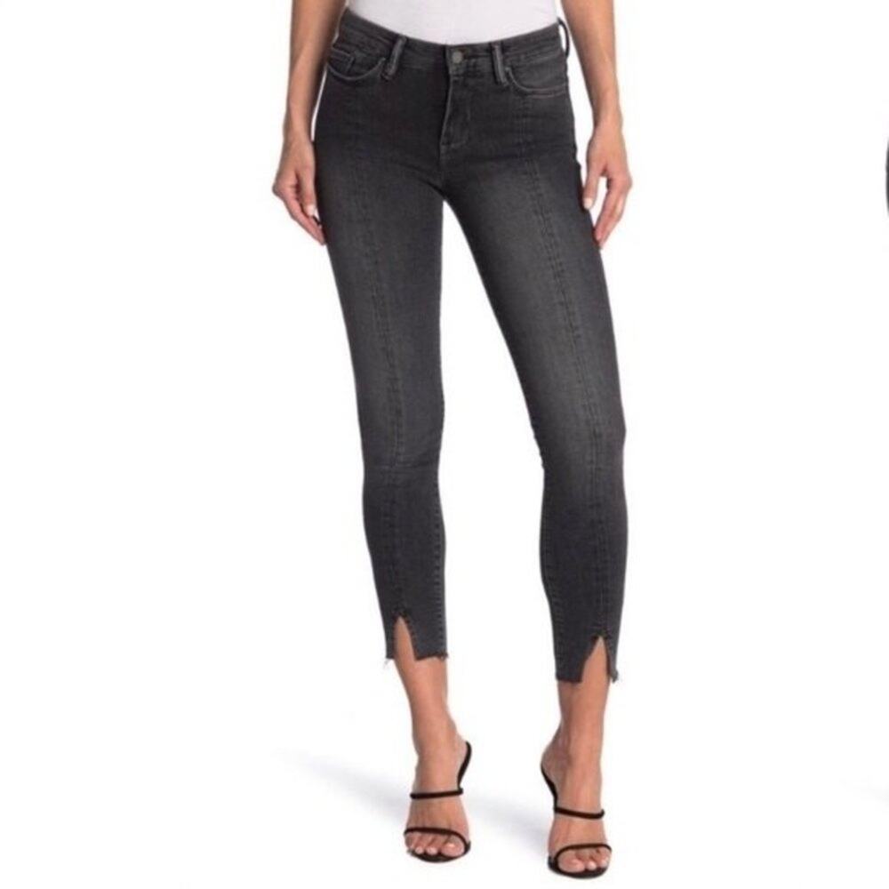 NWT AllSaints Grace Split Ankle Jeans Washed Black Size 25